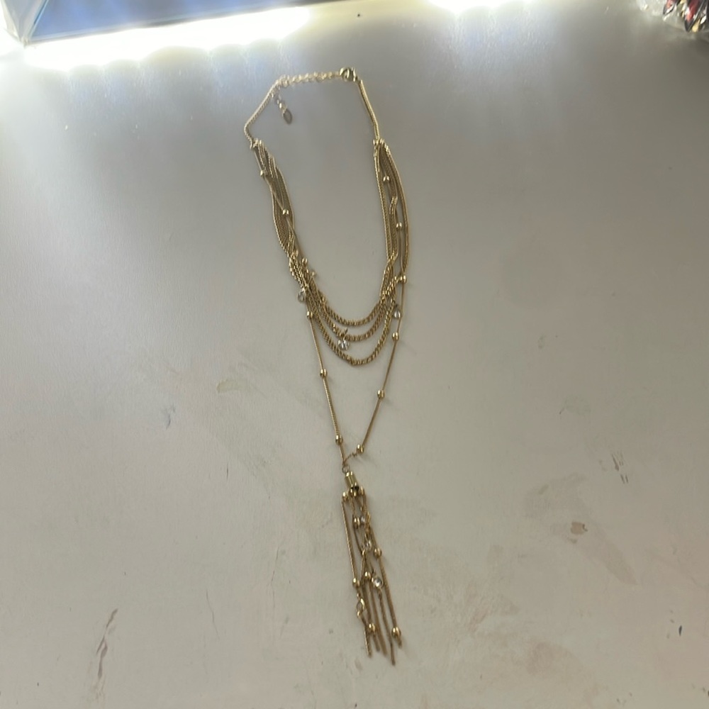 Gold chain and bead necklace
